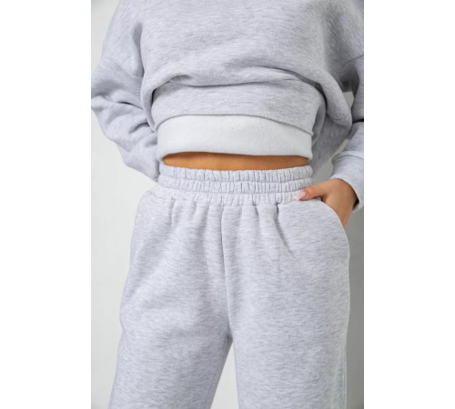 Женский спортивный костюм на флисе, цвет светло-серый, 247R1057