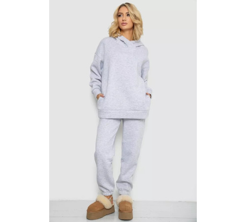 Женский спортивный костюм на флисе, цвет светло-серый, 247R1057