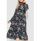 Платье свободного кроя с цветочным принтом, цвет черно-бежевый, 204R201.