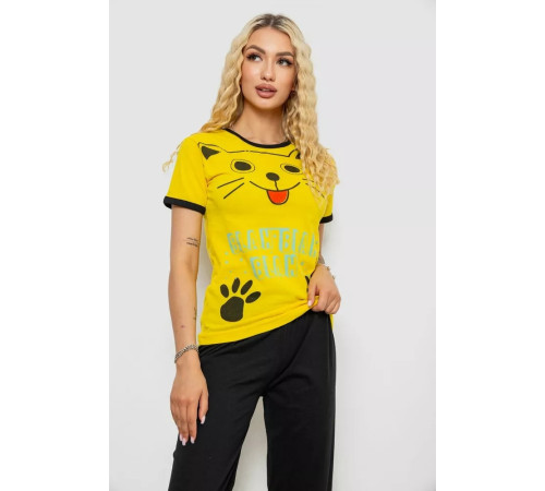 Женская пижама с принтом, цвет желтый, 243R20264