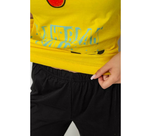 Женская пижама с принтом, цвет желтый, 243R20264