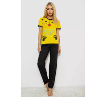Женская пижама с принтом, цвет желтый, 243R20264
