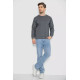 Свитшот утепленный мужской, цвет серый, 242R054