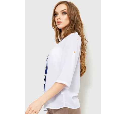 Блуза классическая, цвет бело-синий, 230R111.