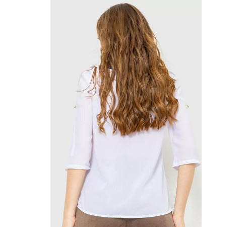 Блуза классическая, цвет бело-синий, 230R111.