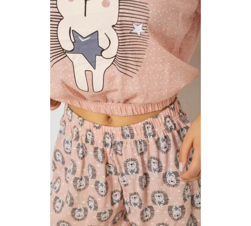 Пижама женская с принтом, цвет персиковый, 243R15243.