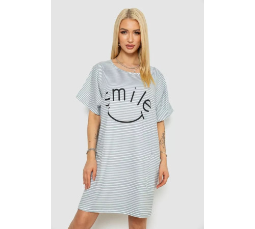 Ночная рубашка в полоску, цвет серо-белый, 238R15022-3.