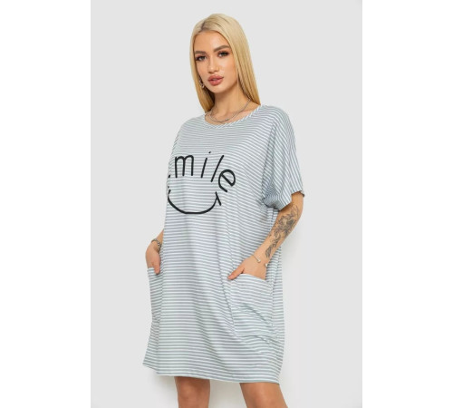 Ночная рубашка в полоску, цвет серо-белый, 238R15022-3.