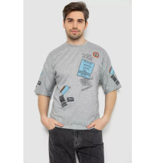 Футболка мужская с принтом, цвет серый, 244R20139