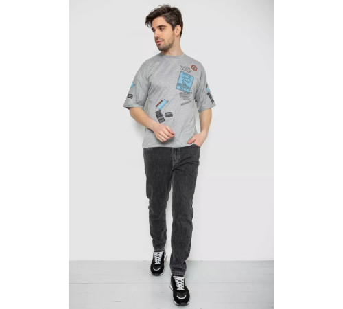 Футболка мужская с принтом, цвет серый, 244R20139