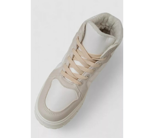 Кросівки жіночі зимові на хутрі, колір біло-бежевий, 248RMB02