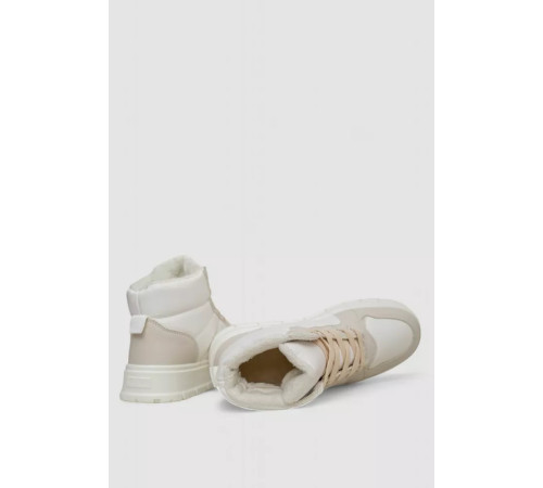 Кросівки жіночі зимові на хутрі, колір біло-бежевий, 248RMB02