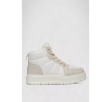 Кроссовки женские зимние на меху, цвет бело-бежевый, 248RMB02