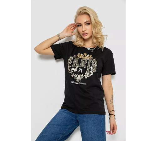 Футболка жіноча, колір чорний, 244R4585