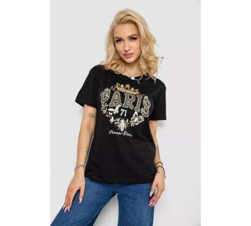 Футболка жіноча, колір чорний, 244R4585