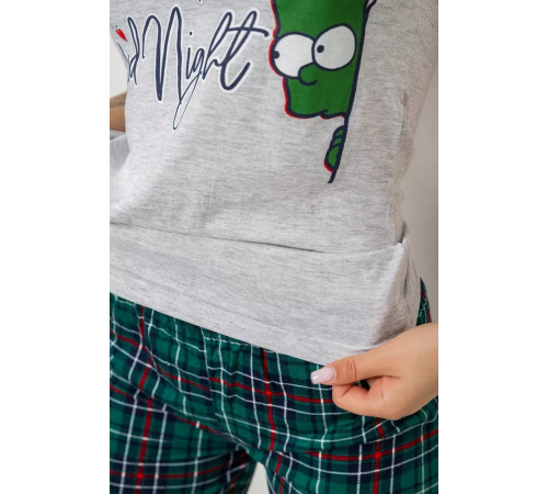 Піжама жіноча з принтом, колір сірий, 243R2479