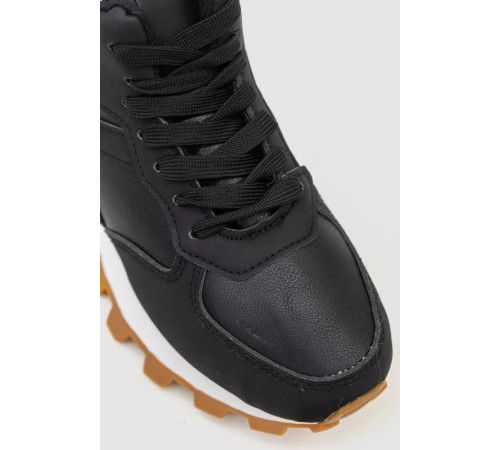 Кросівки жіночі на хутрі, колір чорний, 243RGM92