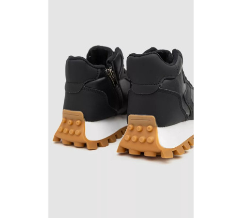 Кросівки жіночі на хутрі, колір чорний, 243RGM92