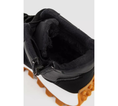 Кросівки жіночі на хутрі, колір чорний, 243RGM92