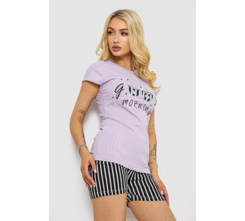 Піжама жіноча з принтом, колір бузковий, 243R3253