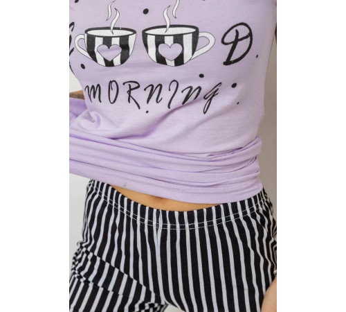 Піжама жіноча з принтом, колір бузковий, 243R3253