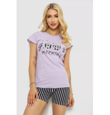 Піжама жіноча з принтом, колір бузковий, 243R3253