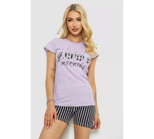 Піжама жіноча з принтом, колір бузковий, 243R3253