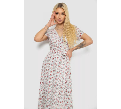 Сарафан на запах софт, цвет бело-красный, 241R173