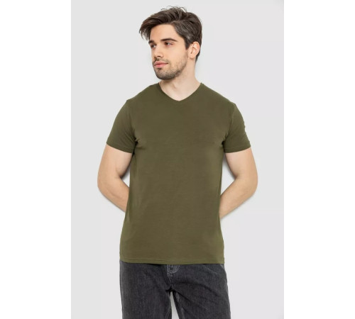 Футболка мужская однотонная базовая, цвет хаки, 244R2409