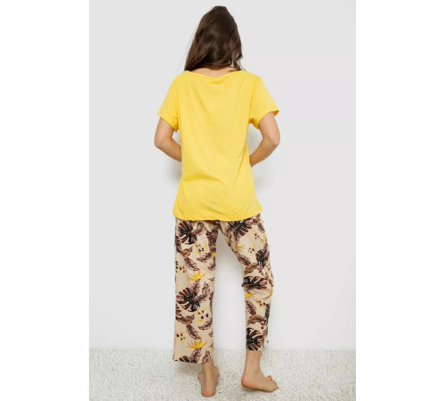 Женская пижама с принтом, цвет желтый, 243R1600-017