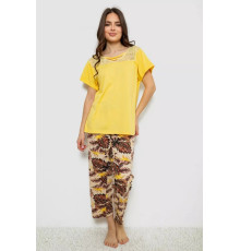 Женская пижама с принтом, цвет желтый, 243R1600-017
