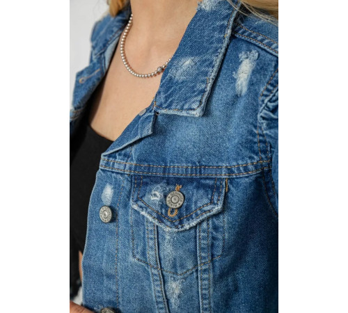 Куртка женская джинсовая, колір синій, 182R7239