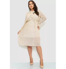 Платье шифоновое, цвет светло-бежевый, 204R721-1.