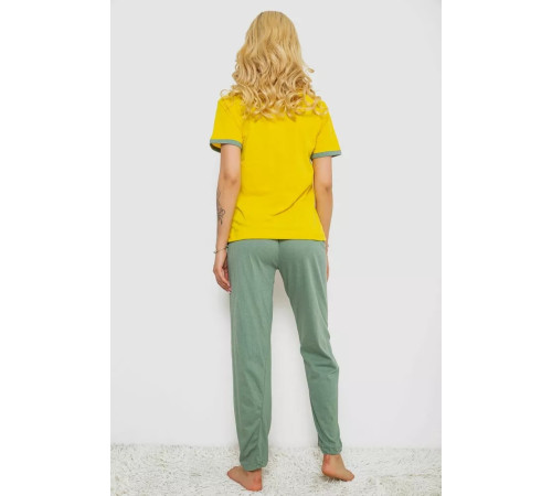 Піжама жіноча з принтом, колір жовтий, 243R20259