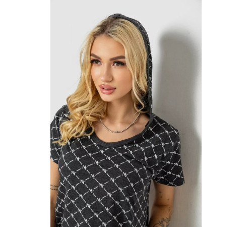 Піжама жіноча з принтом, колір сірий, 243RK2044