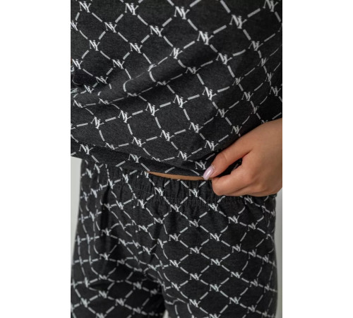 Піжама жіноча з принтом, колір сірий, 243RK2044