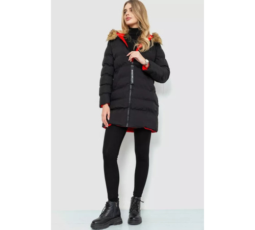 Куртка женская двухсторонняя, цвет черно-красный, 129R818-555.