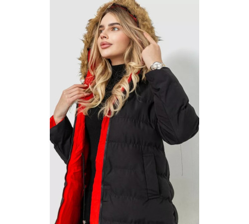 Куртка женская двухсторонняя, цвет черно-красный, 129R818-555.
