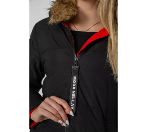Куртка женская двухсторонняя, цвет черно-красный, 129R818-555.