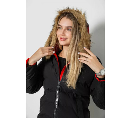 Куртка женская двухсторонняя, цвет черно-красный, 129R818-555.
