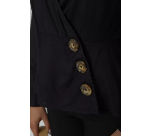 Блуза на запах, колір чорний, 244R063