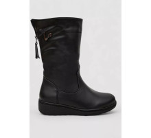 Сапоги женские зимние на меху, цвет черный, 243RY202.