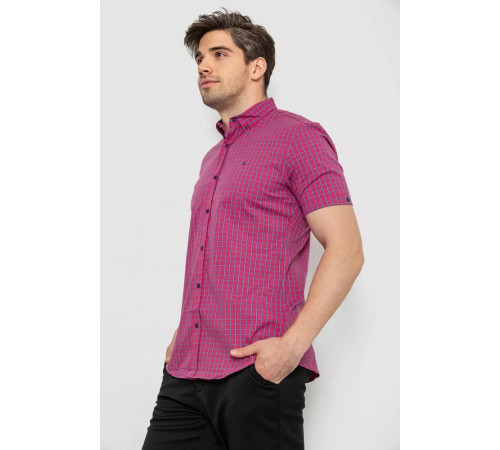 Сорочка чоловіча в клітку, колір рожевий, 214R2445
