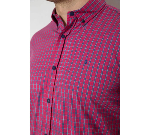 Сорочка чоловіча в клітку, колір рожевий, 214R2445
