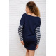Полосатое платье с принтом, цвет Сине-белый, 167R149-1.