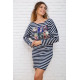 Полосатое платье с принтом, цвет Сине-белый, 167R149-1.