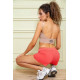Короткие трикотажные женские шорты, кораллового цвета, 167R113-1.