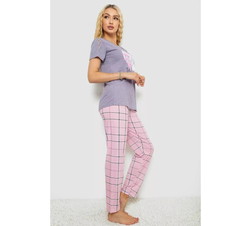 Піжама жіноча з принтом, колір бузковий, 243R10316