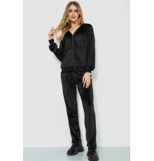 Спорт костюм жіночий велюровий, колір чорний, 244R9110