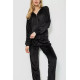 Спорт костюм женский велюровый, цвет черный, 244R9110